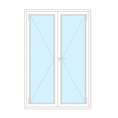 Porta con serratura in LEGNO LACCATO/ALLUMINIO RAL 2 ante