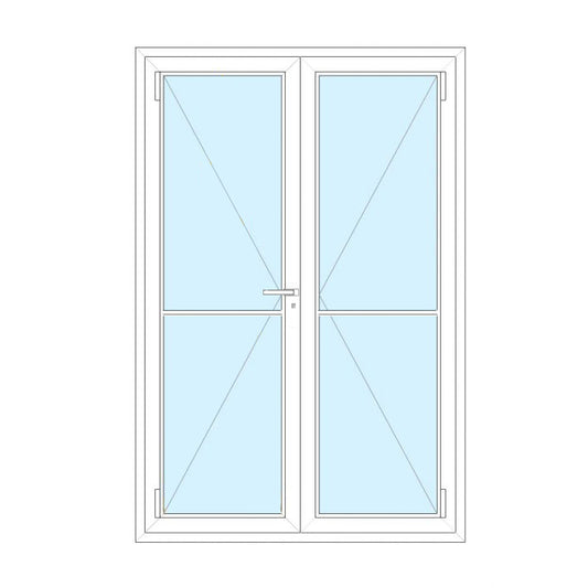 Porta con serratura in PVC 2 ante 130x225 con traverso intermedio