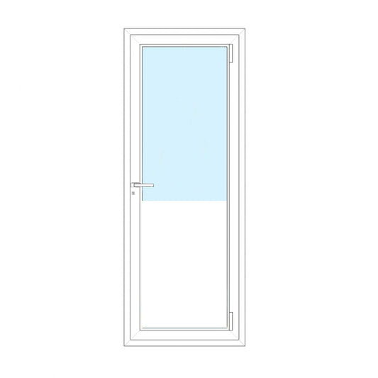 Porta con serratura in PVC 1 anta 80x160 con pannello sottoporta 80x70