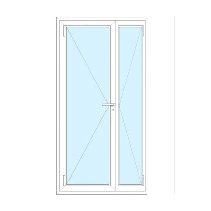 Porta con serratura in PVC 2 ante 30+90x210 TRIPLO VETRO