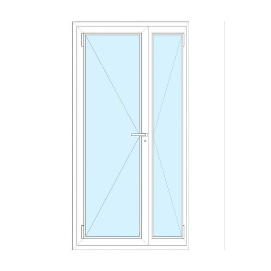 Porta con serratura in PVC 2 ante 30+90x210 TRIPLO VETRO